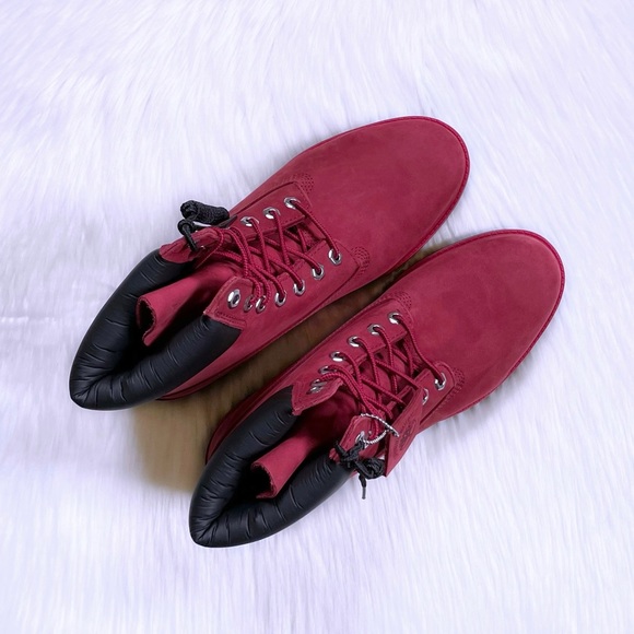 Timberland Men’s Premium 6 Inch Waterproof Dark Red Boots - Picture 5 of 8